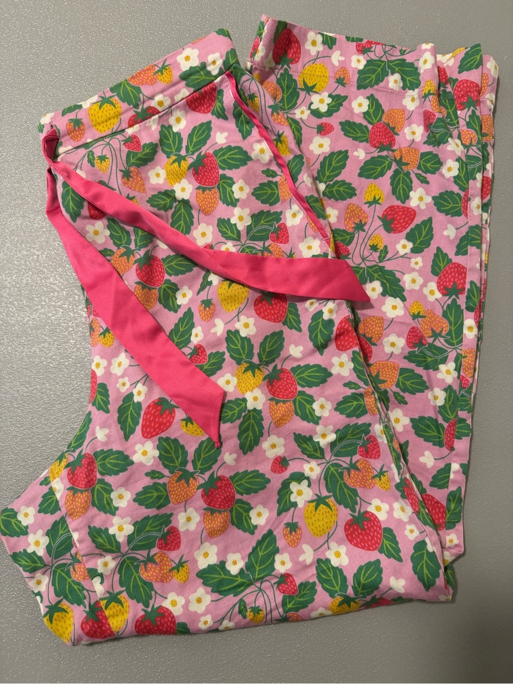 Boden Pink Strawberry Pajama Lounge Pants 100% Cotton Size UK 12 /US 8 (Med)